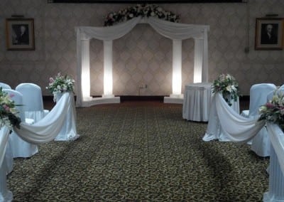 Fredericksburg VA wedding ceremony archway rental